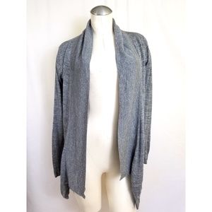Cache Lightweight Open-Front Draped Cardigan in Heather Gray